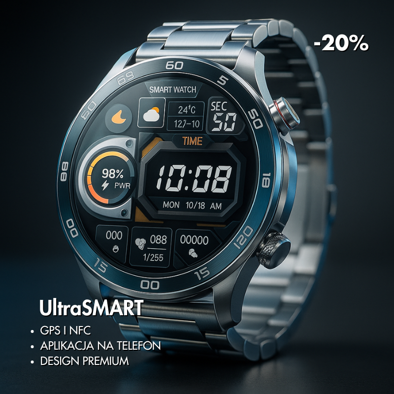 ULTRA SMARTWATCH - EKRAN AMOLED HD, NFC I GPS, APLIKACJA SMART