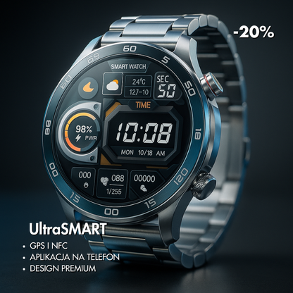 ULTRA SMARTWATCH - EKRAN AMOLED HD, NFC I GPS, APLIKACJA SMART